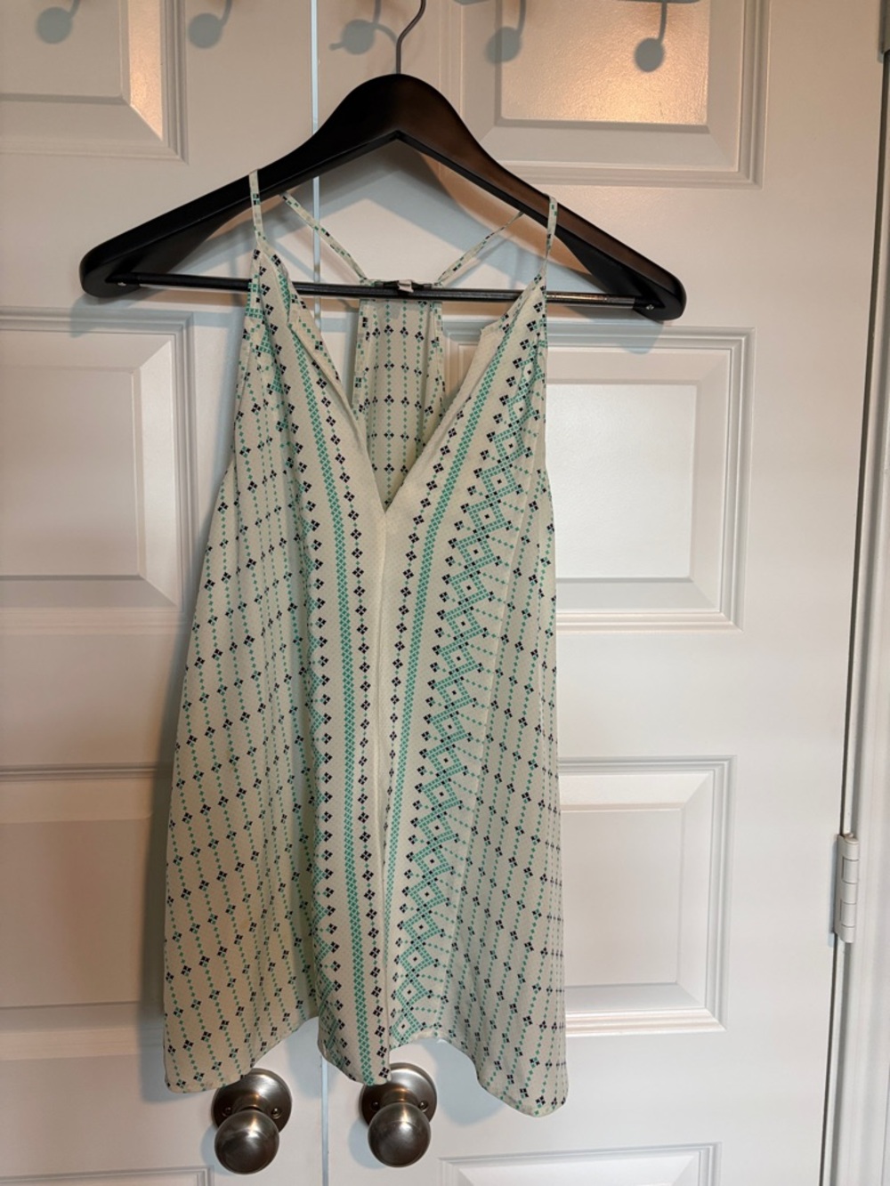 Women’s Cream & Teal Printed Strappy Camisole